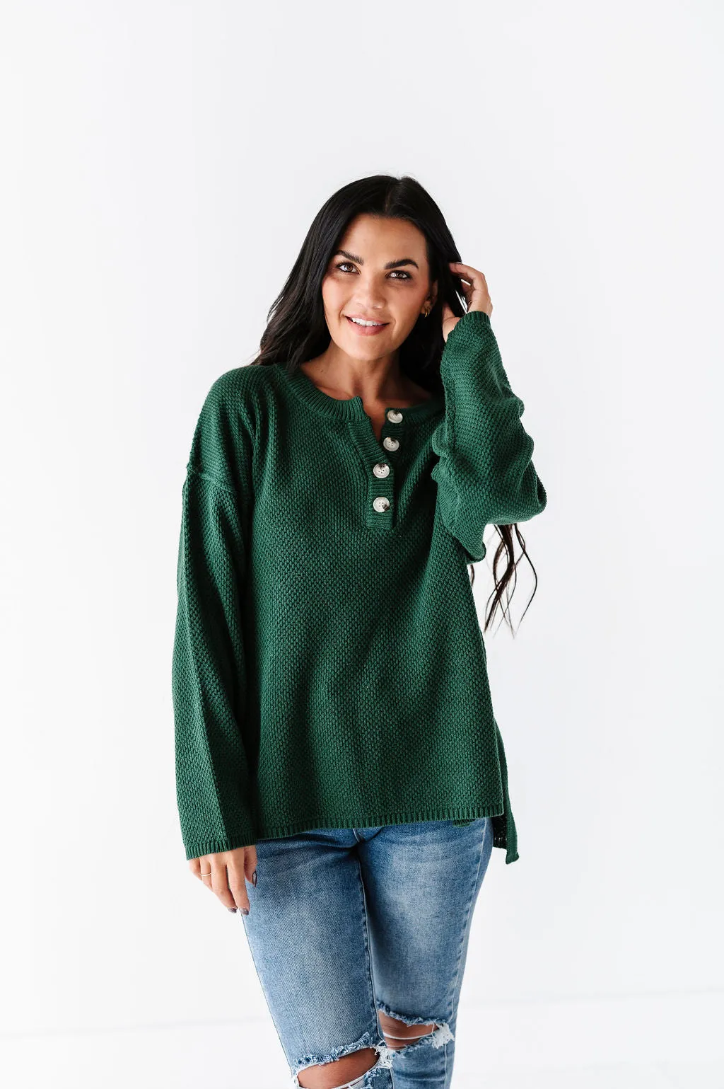 Minnie Henley Sweater in Forest