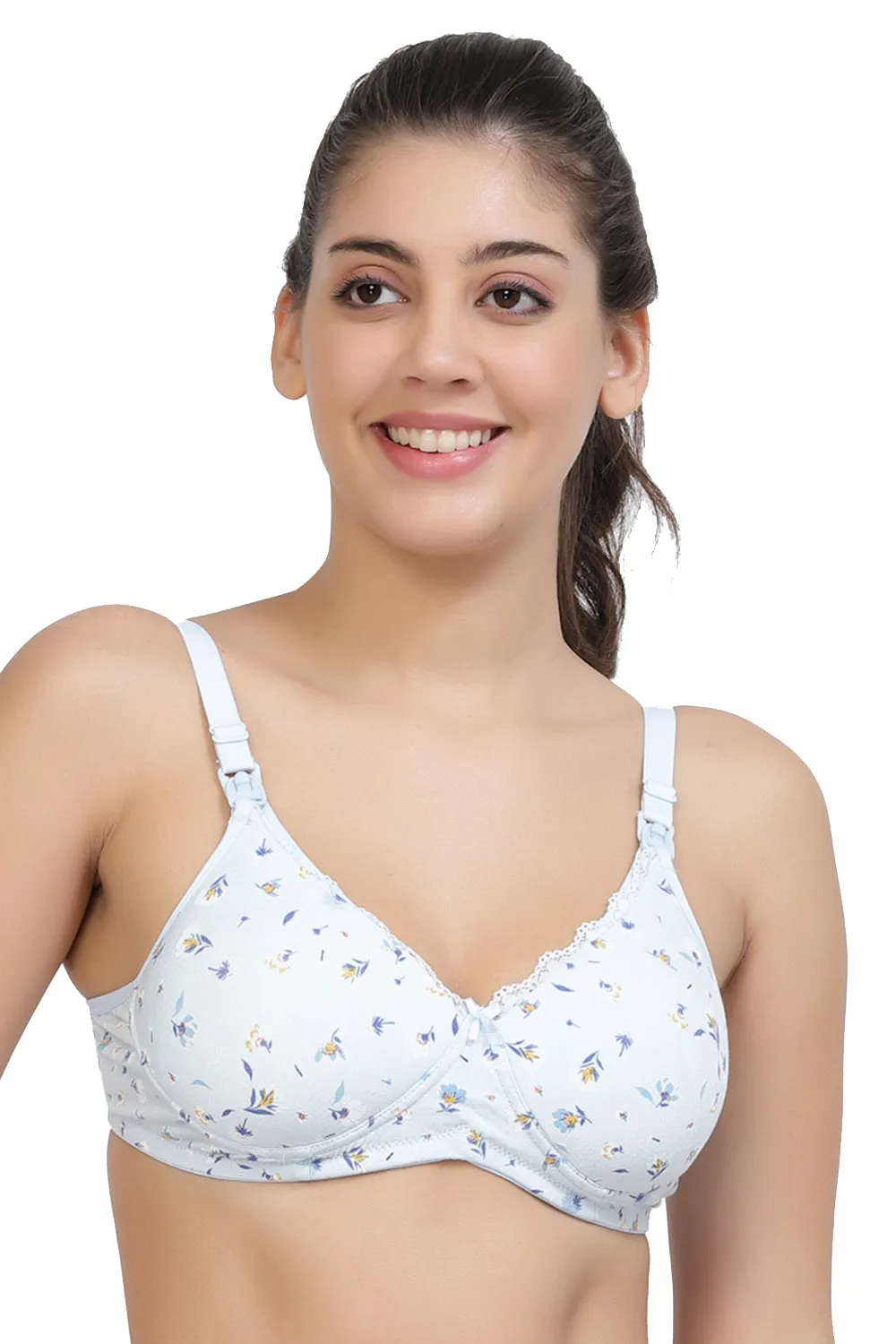 Organic Cotton Antimicrobial Padded Nonwired Feeding Bra-IMB012B