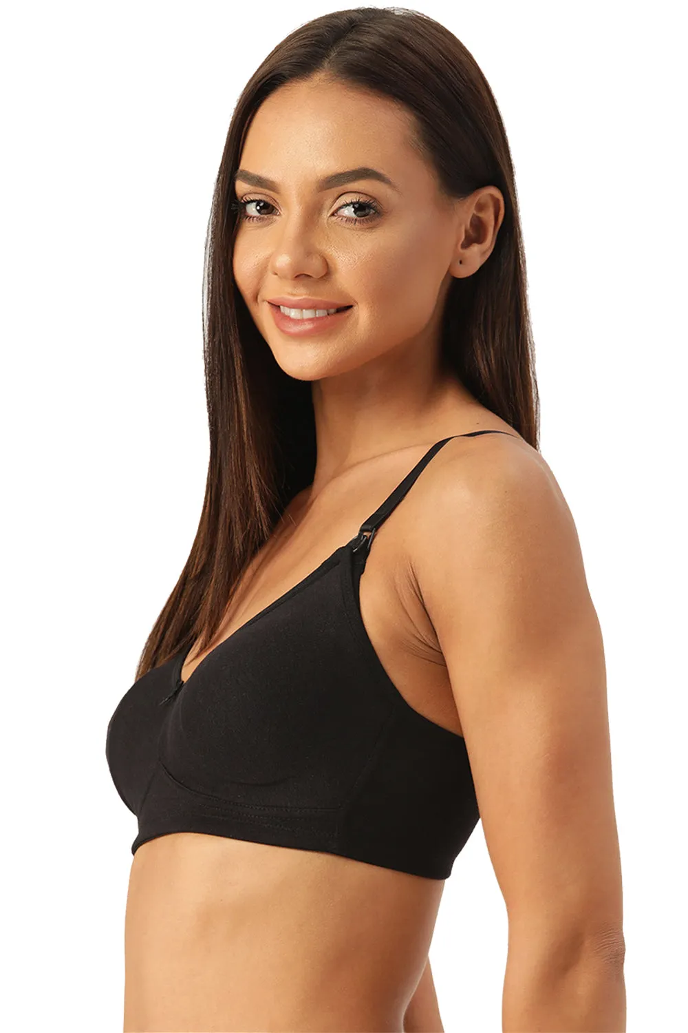 Organic Cotton Antimicrobial Soft Nursing Bra with Removable Pads-IMB011B