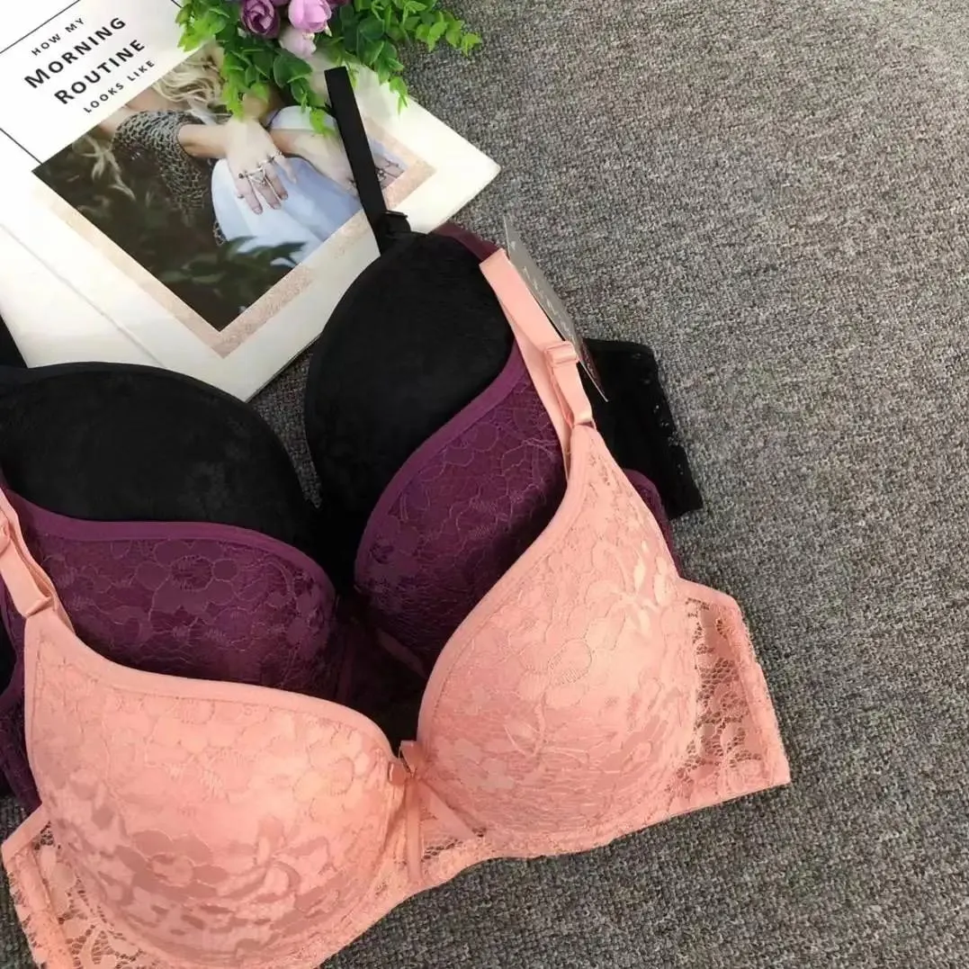 (Pack of 3) Lacy Padded T-Shirt Bra - Wired / Non-WIred