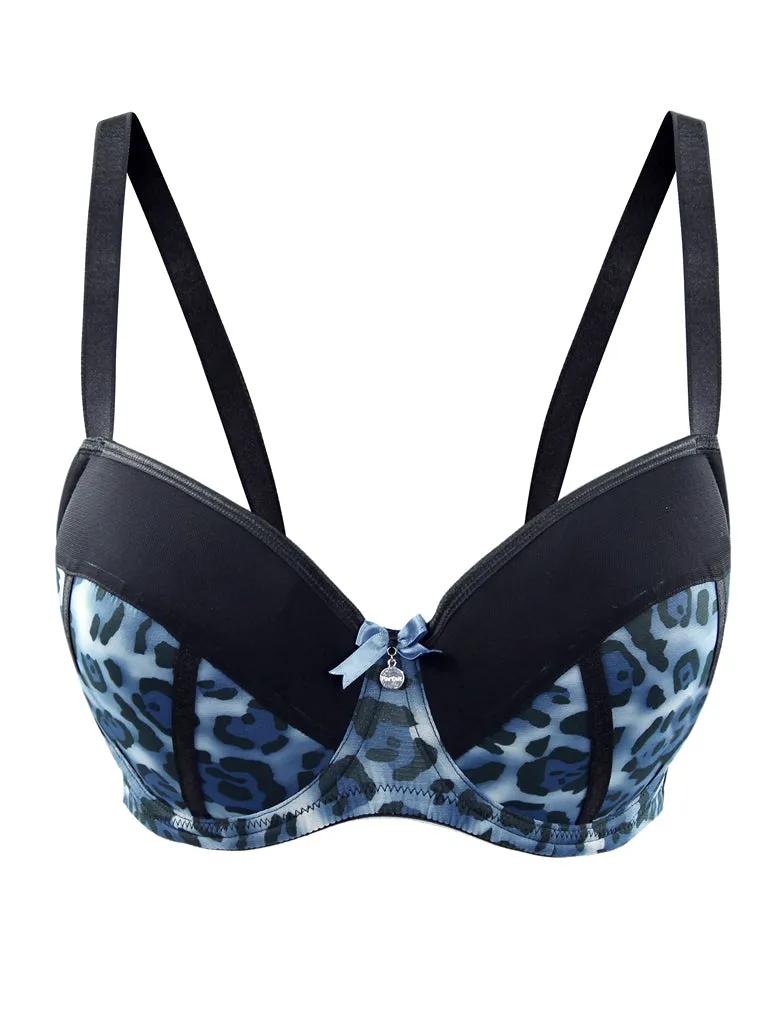 Parfait Leslie 6501 AnimalPrint/Blue Lightly Padded UW Contour Bra