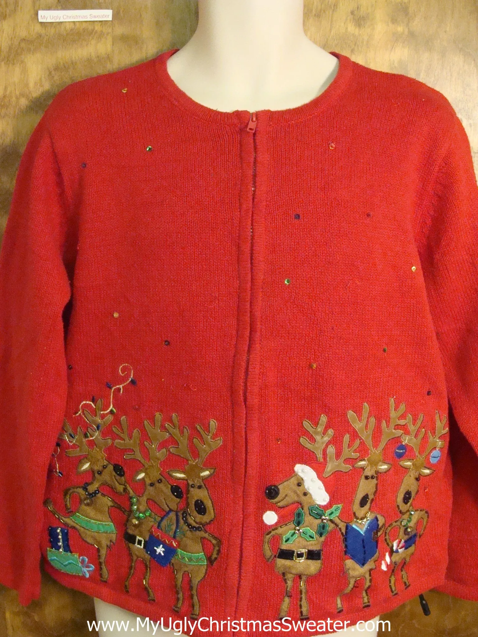 Party Reindeer Funny Ugly Sweater for a Christmas Party