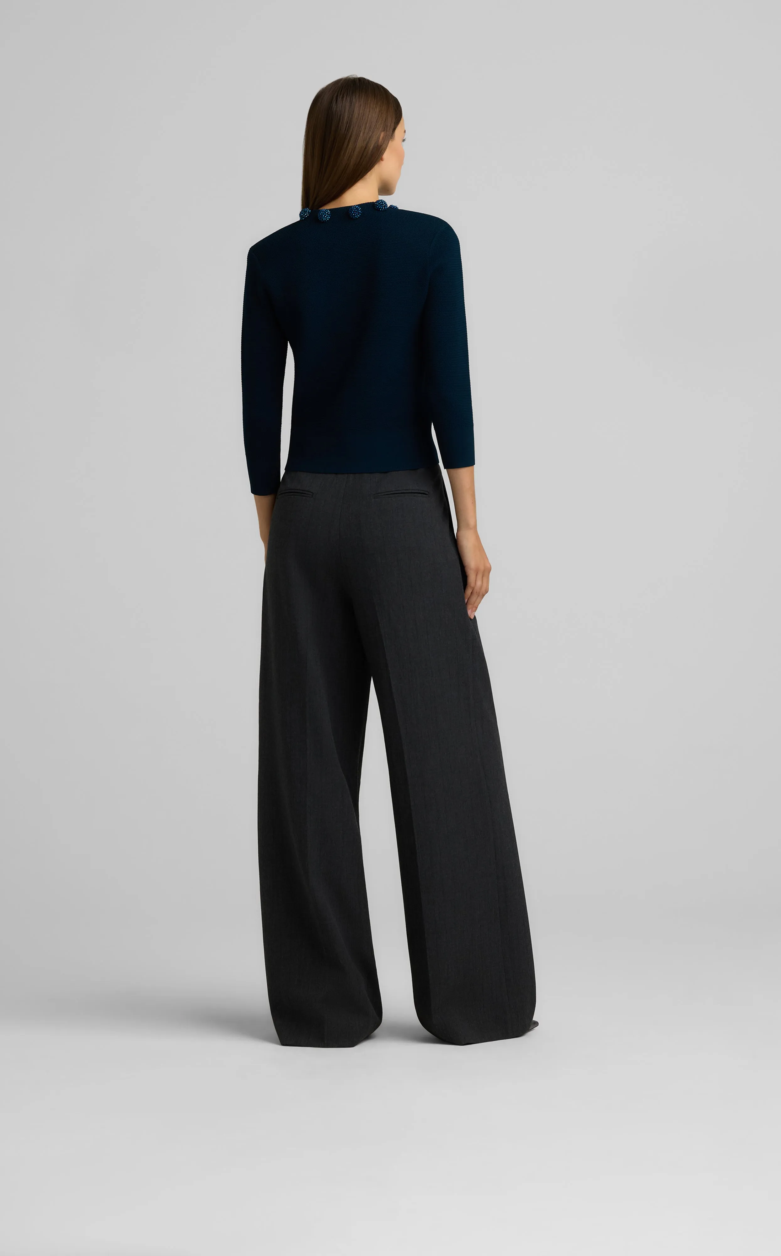 Pique Knit Jeweled Cardigan
