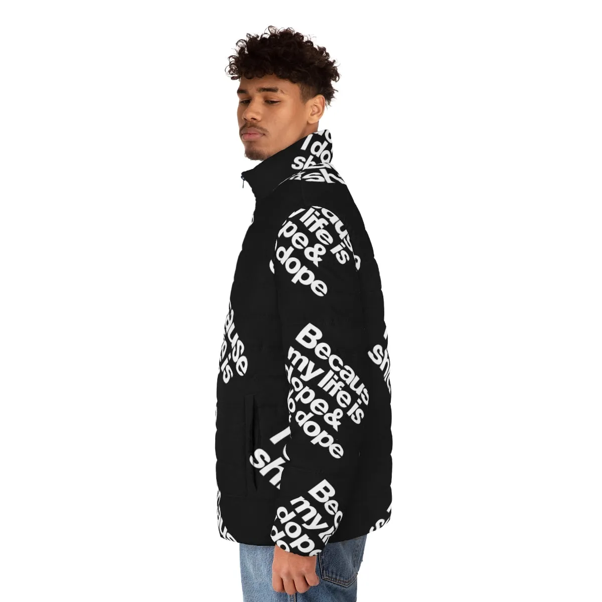"My Life is Dope" Kanye West Quote Puffer Jacket