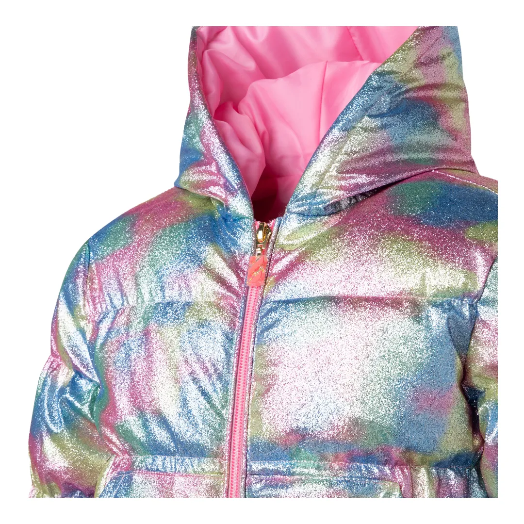 RAINBOW METALLIC SHINY PUFFER JACKET