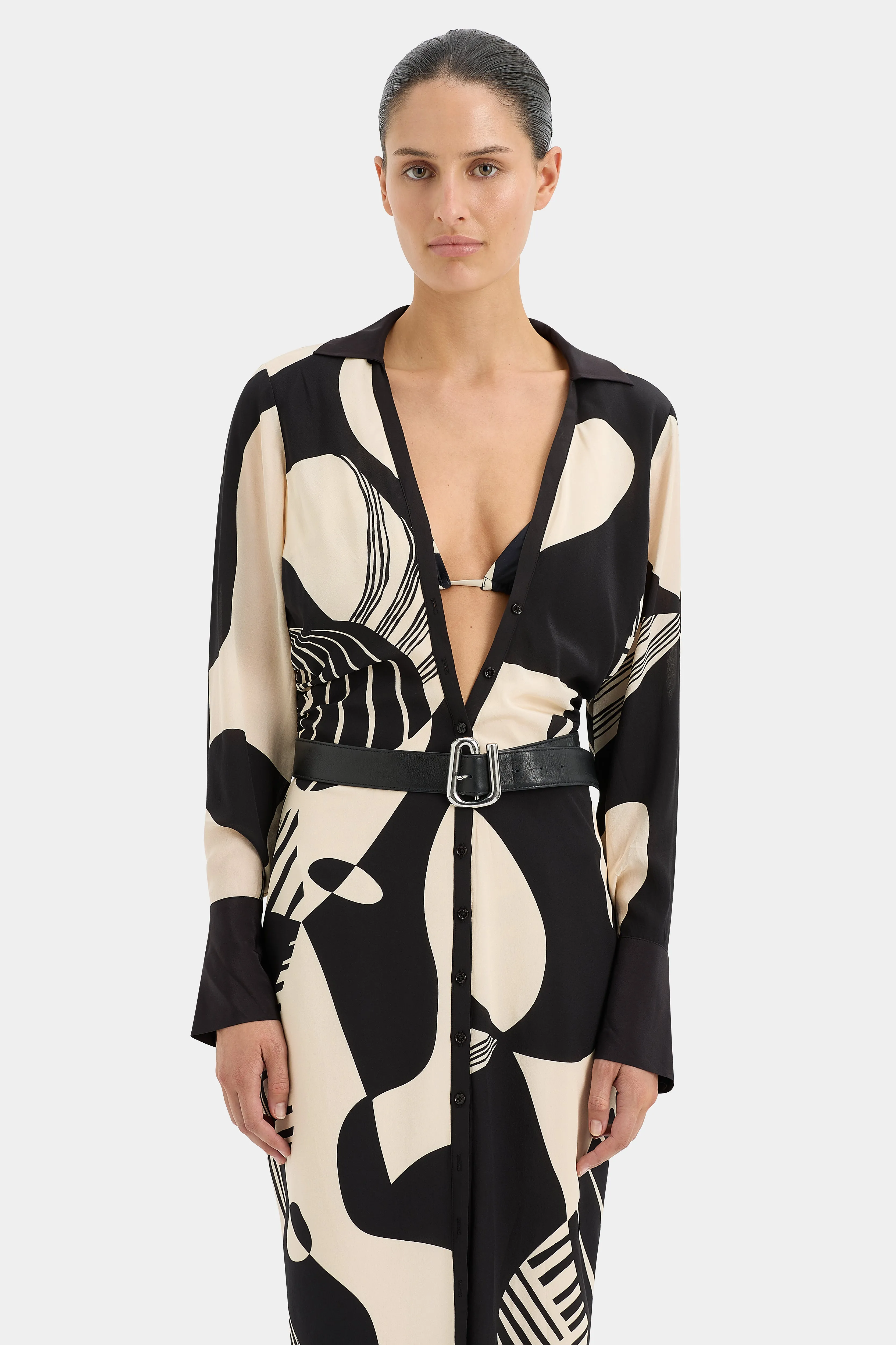 Realisme V Neck Shirt Dress