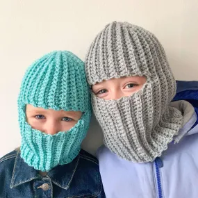 Red Heart Crochet Ribbed Balaclava For Kids