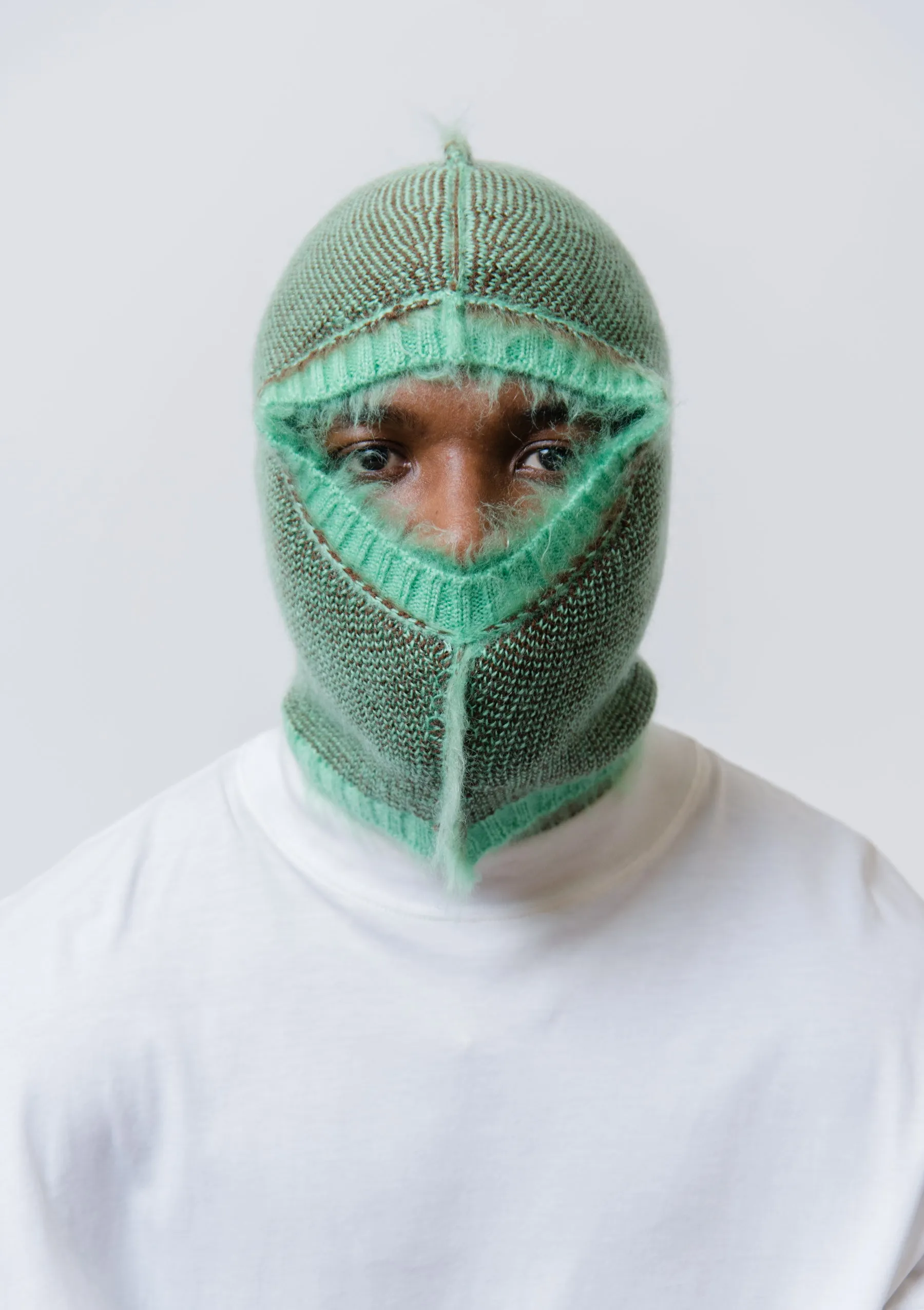 Reversible Brushed Mask Mint/Brown