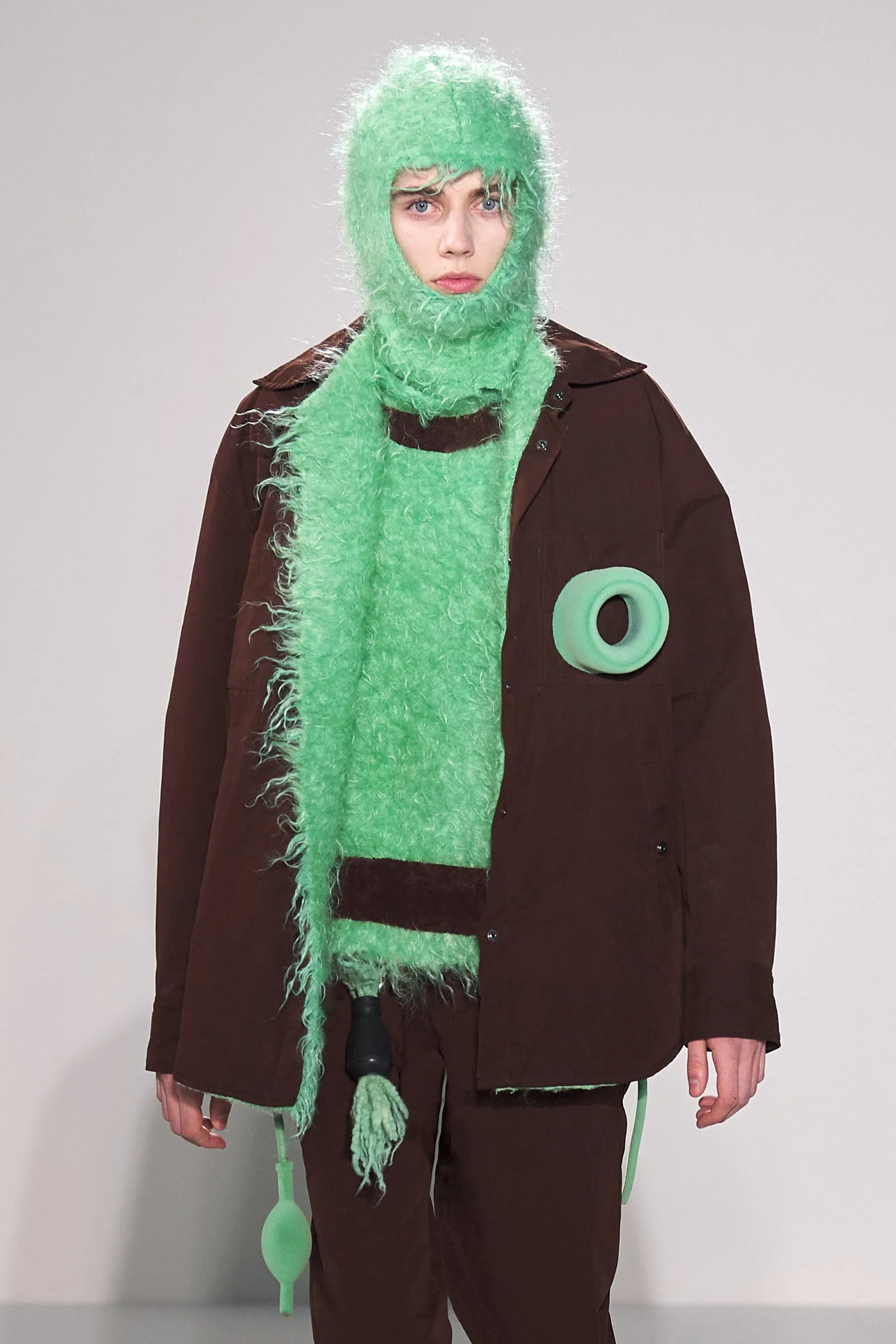 Reversible Brushed Mask Mint/Brown