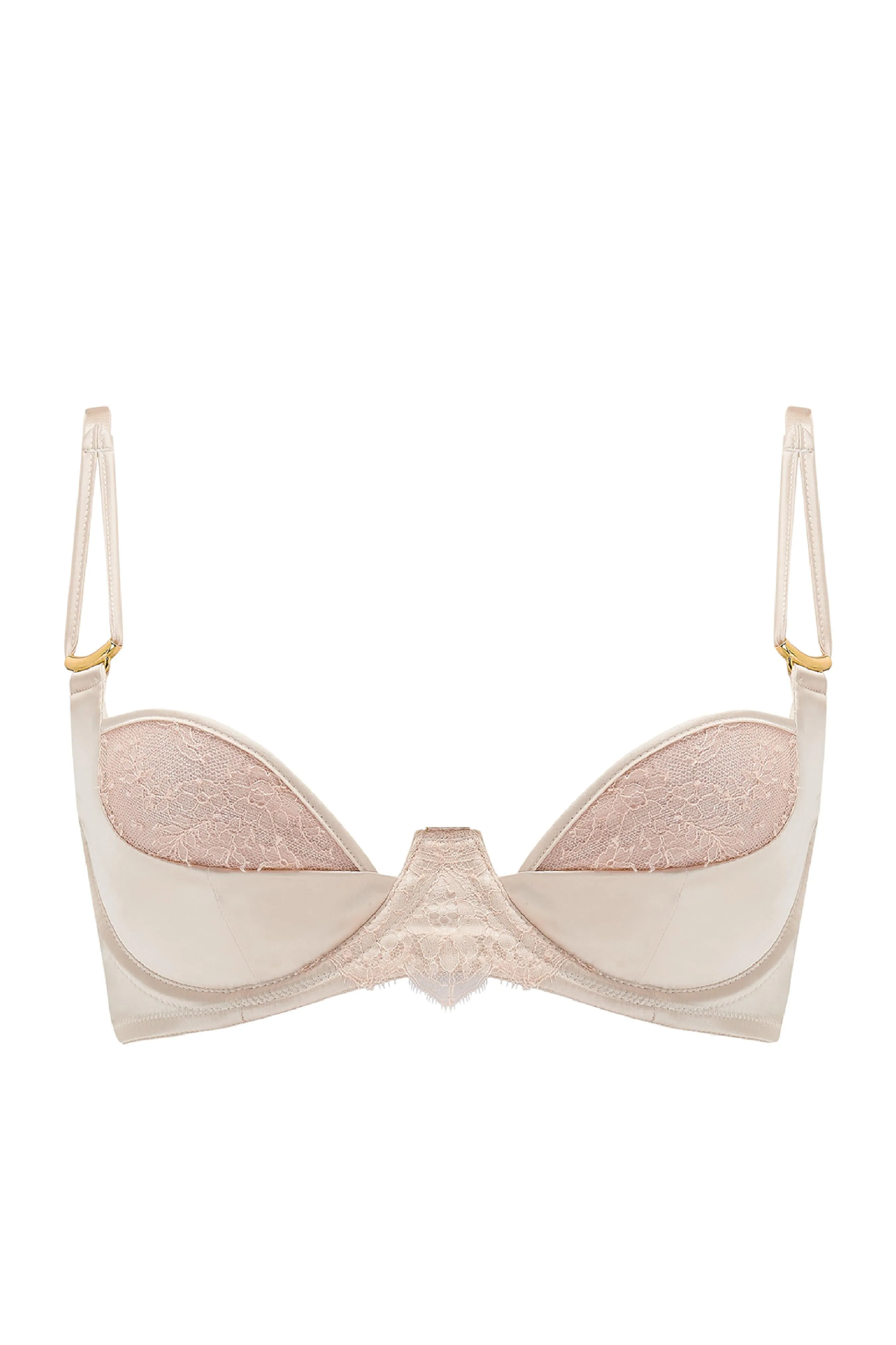 Rosalia Plunge Bra with detachable halter neck - Oyster Blush