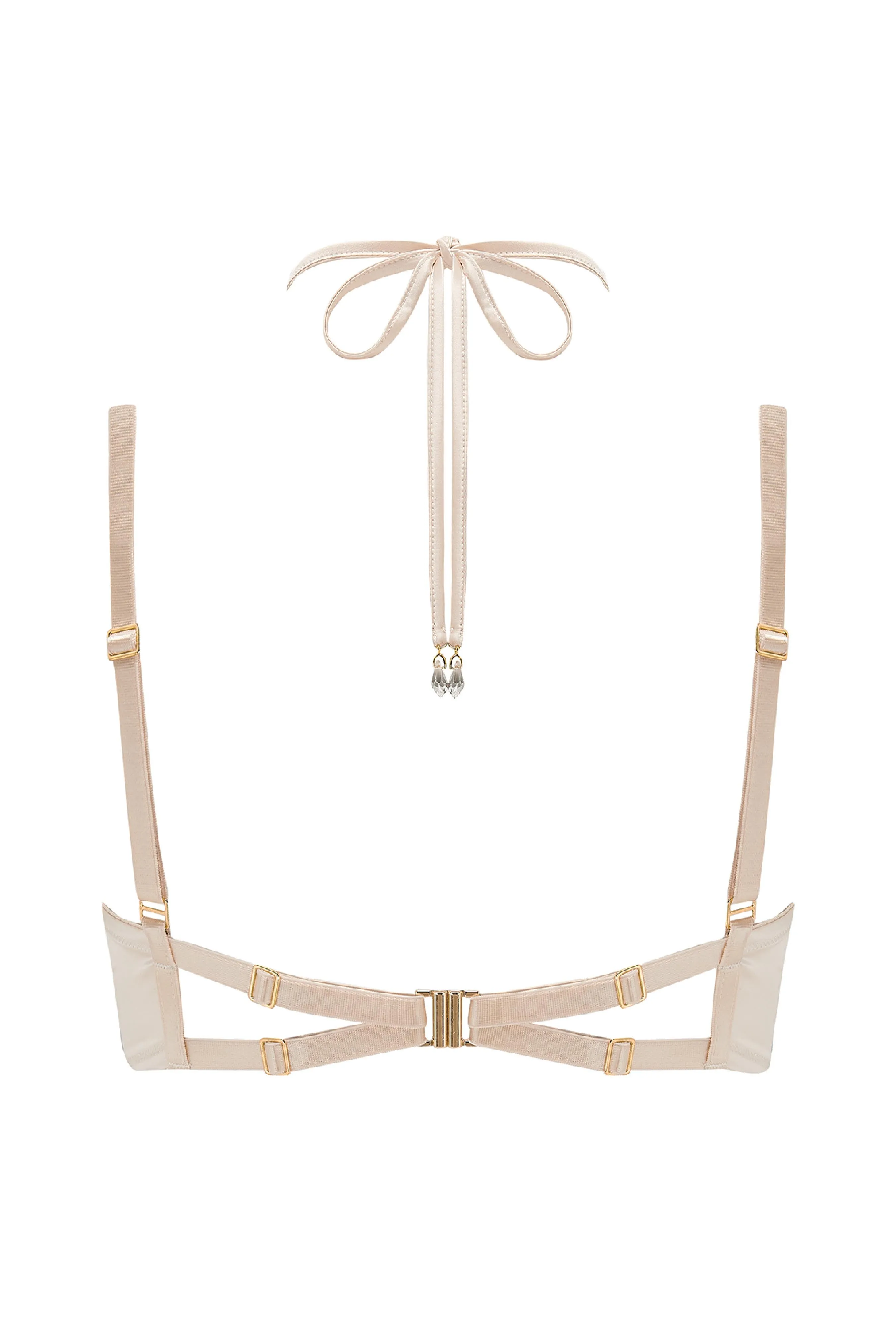 Rosalia Plunge Bra with detachable halter neck - Oyster Blush