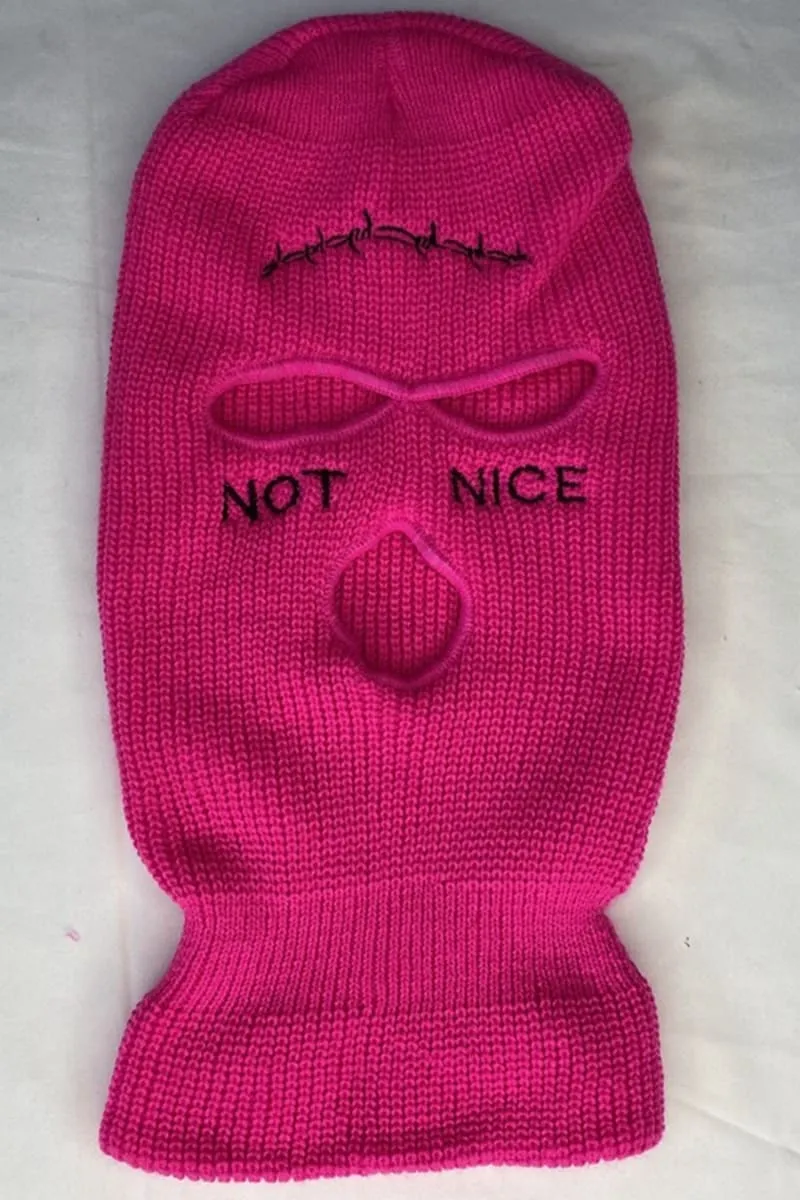 Rose Not Nice Stitches Three Holes Ski Mask
