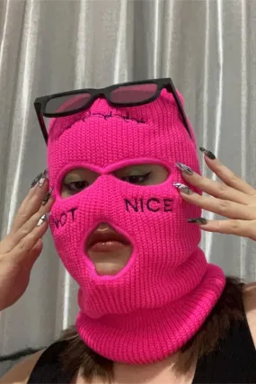 Rose Not Nice Stitches Three Holes Ski Mask
