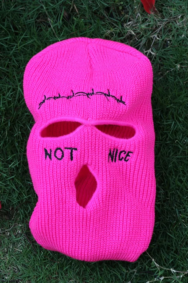 Rose Not Nice Stitches Three Holes Ski Mask