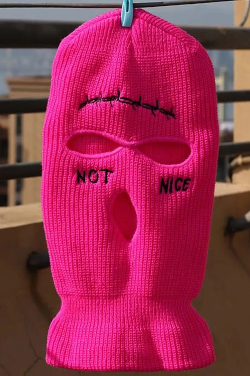 Rose Not Nice Stitches Three Holes Ski Mask