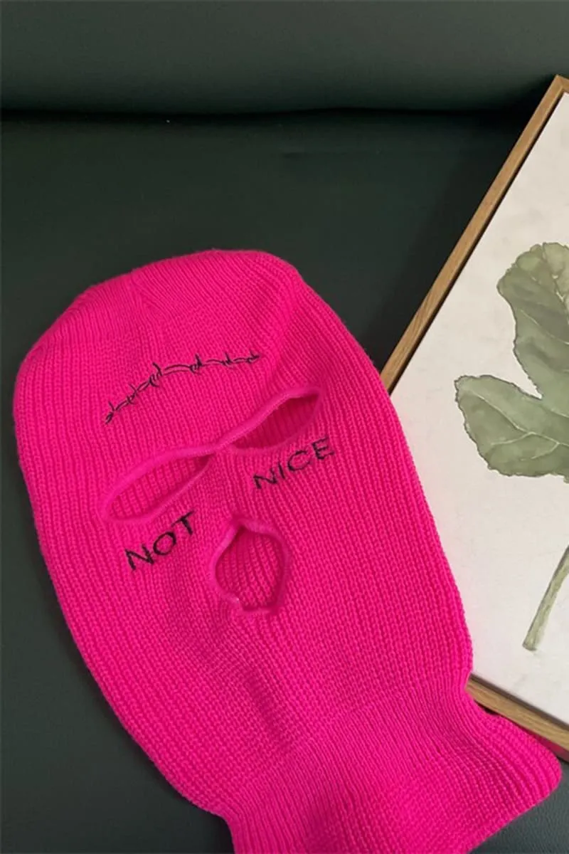 Rose Not Nice Stitches Three Holes Ski Mask