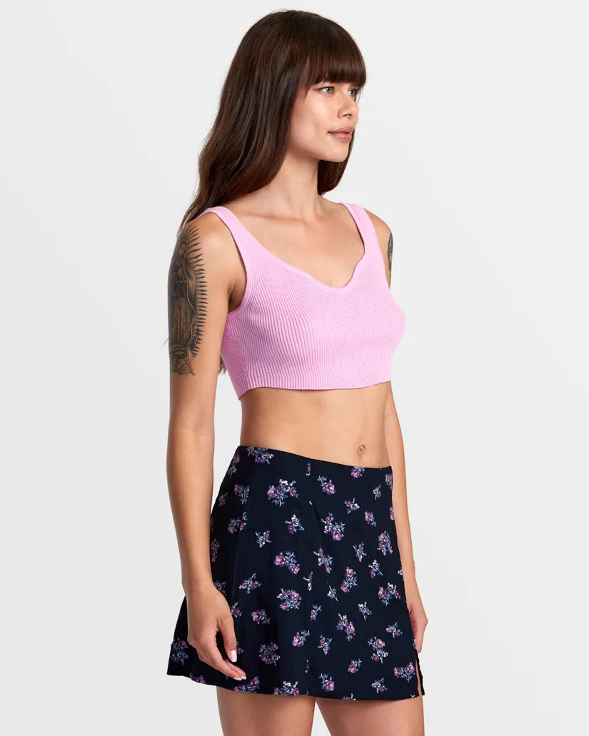 RVCA Roundabout Sweater Tank V-Neck Sweater - Pastel Lavender