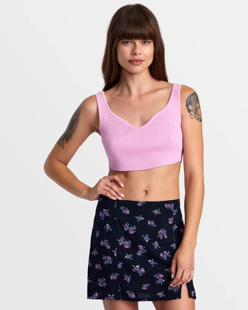 RVCA Roundabout Sweater Tank V-Neck Sweater - Pastel Lavender