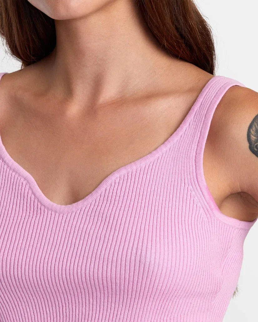 RVCA Roundabout Sweater Tank V-Neck Sweater - Pastel Lavender