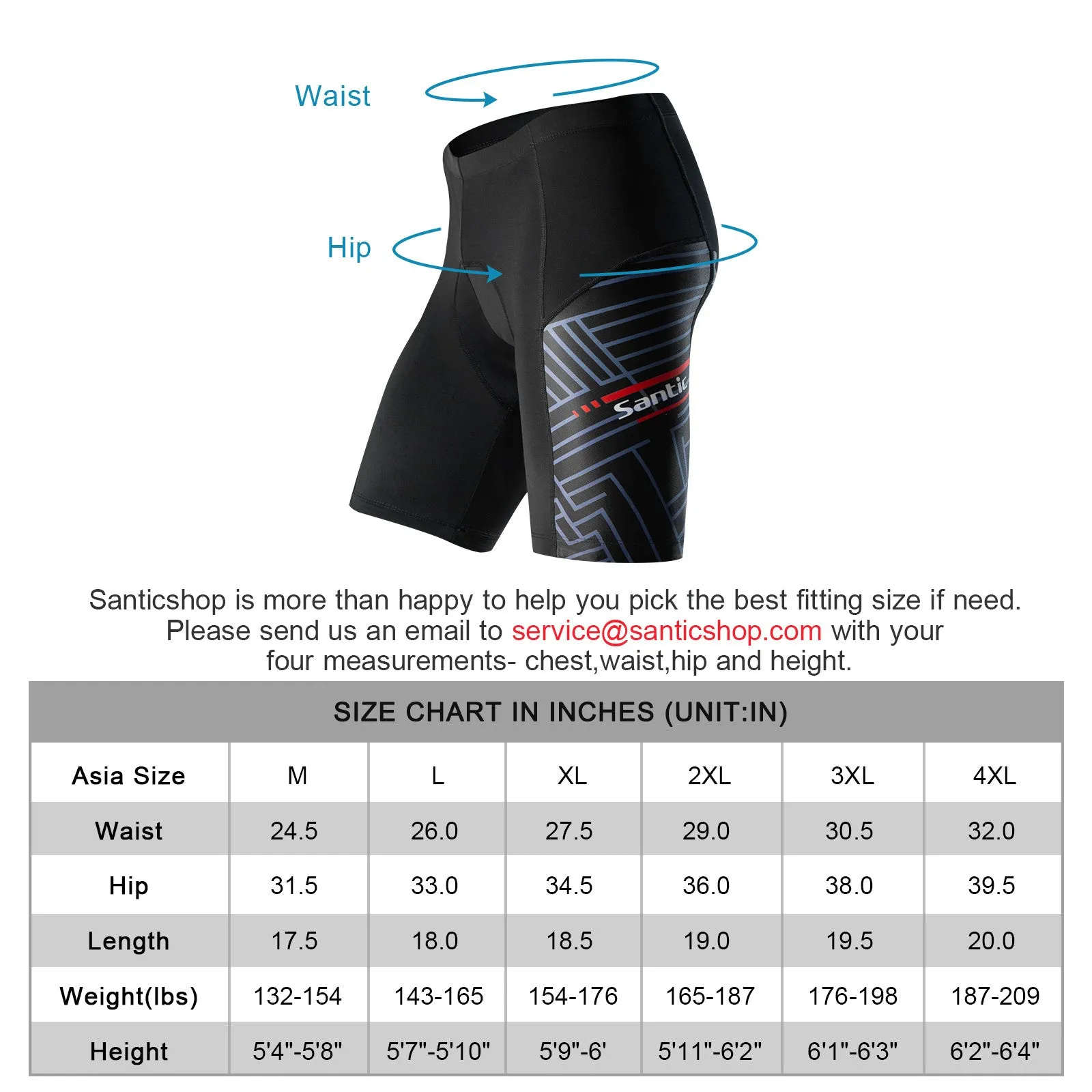Santic Iger Ⅱ Black Mens Cycling Shorts Padded