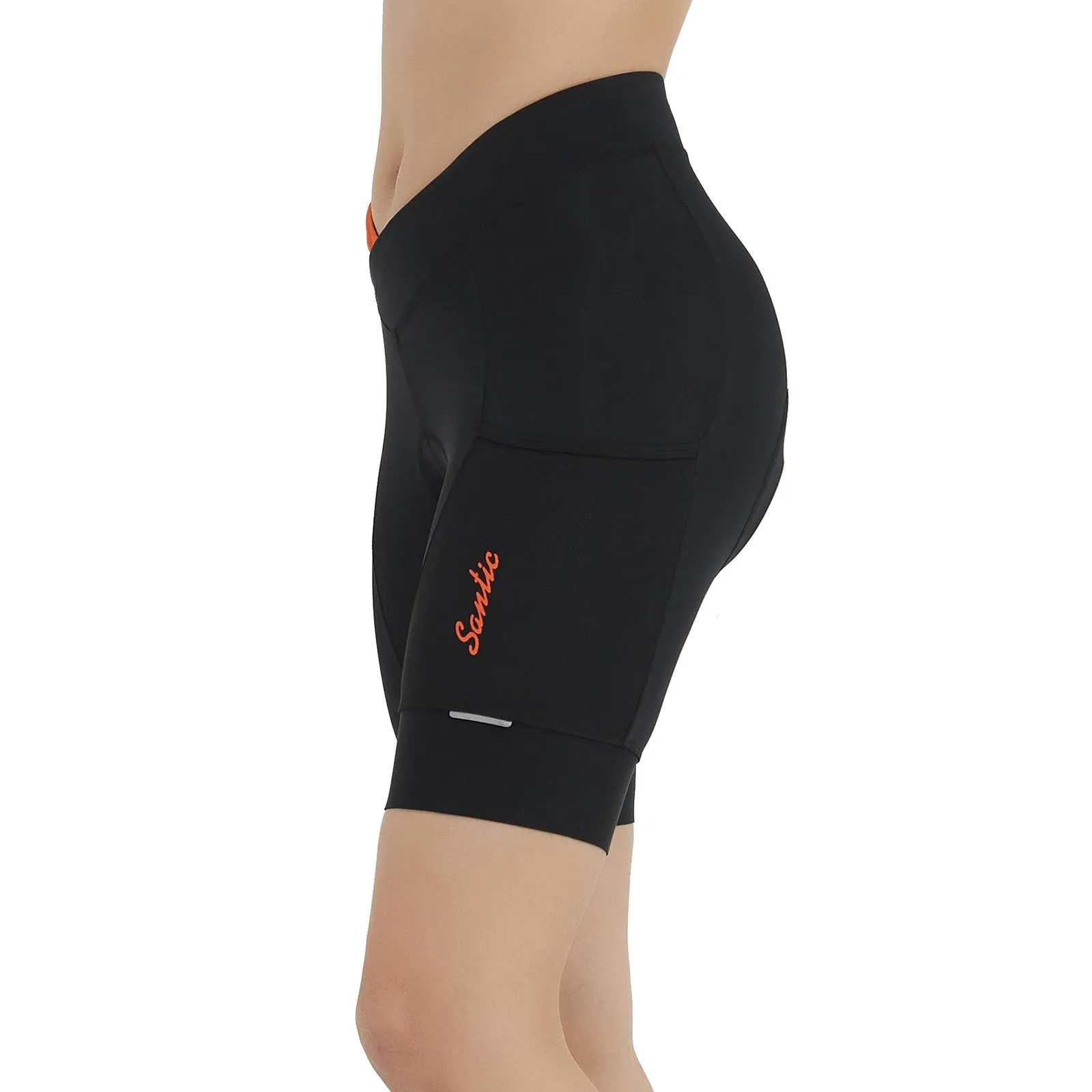 Santic Womens Bike Shorts Padded Cycling Shorts Black