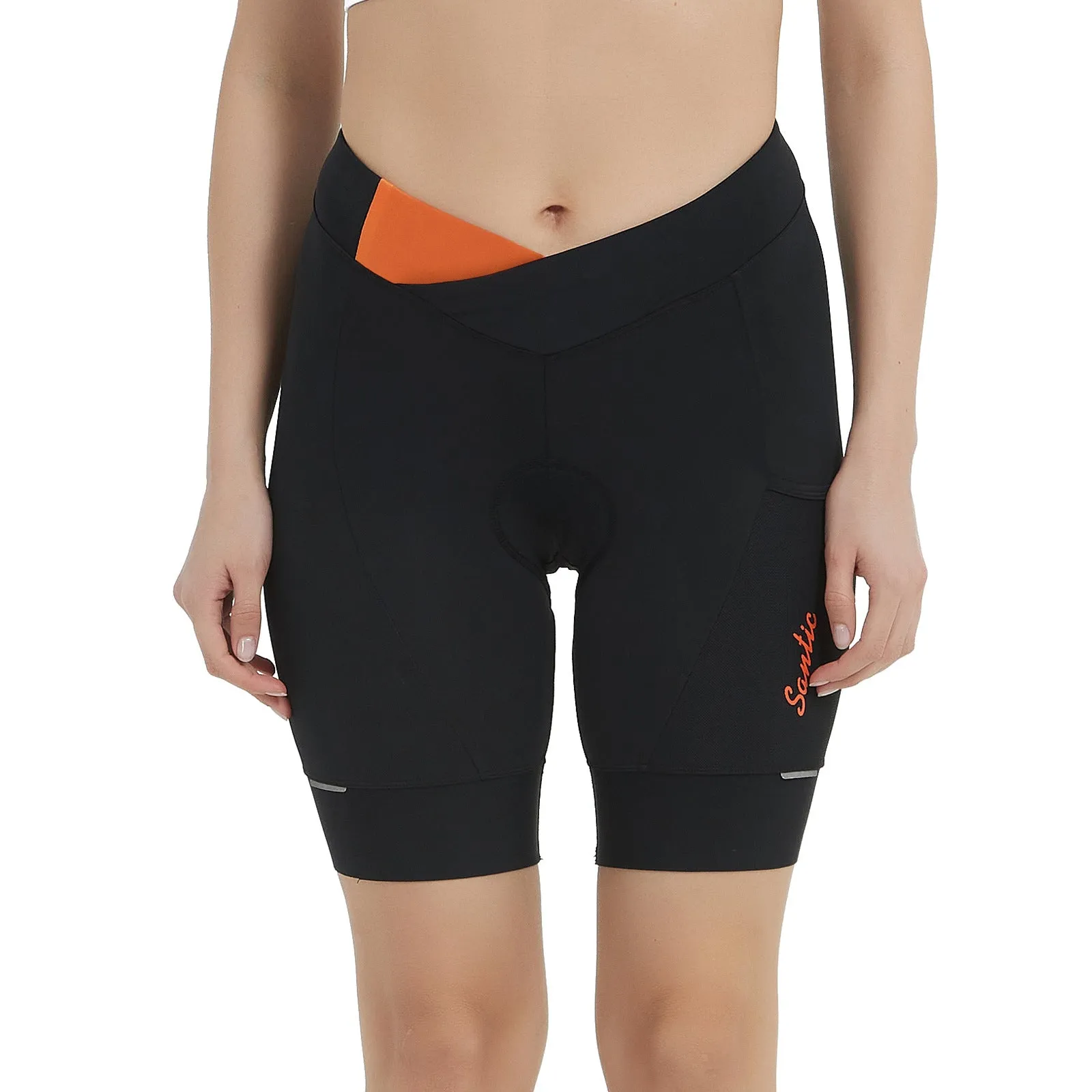 Santic Womens Bike Shorts Padded Cycling Shorts Black
