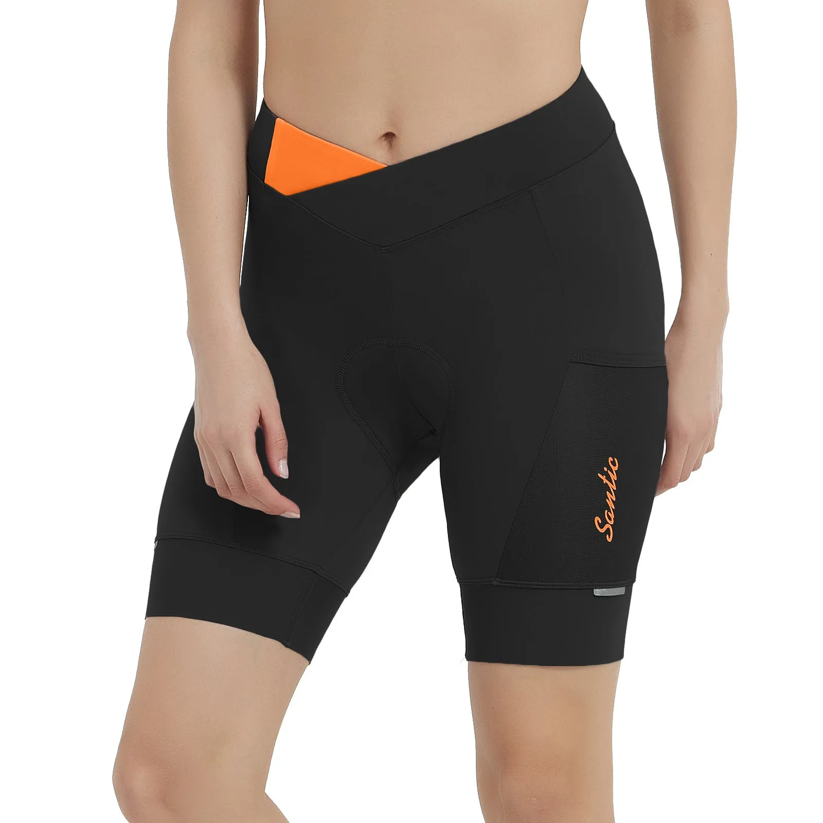 Santic Womens Bike Shorts Padded Cycling Shorts Black
