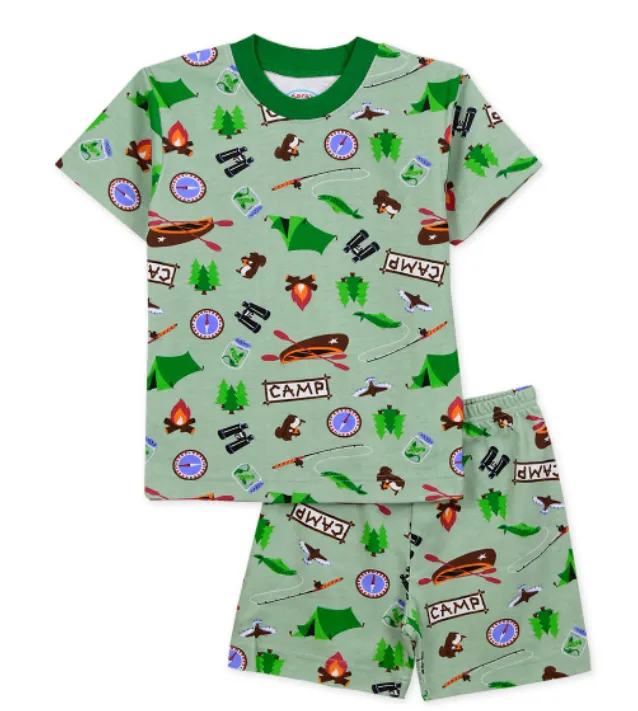 Sara's Prints Two Piece Camping Short Pajama