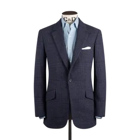 Single Breasted Notch Jacket in Navy Glen Check