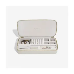 Sleek Necklace Jewellery Box, Zipped - Oatmeal - 75628