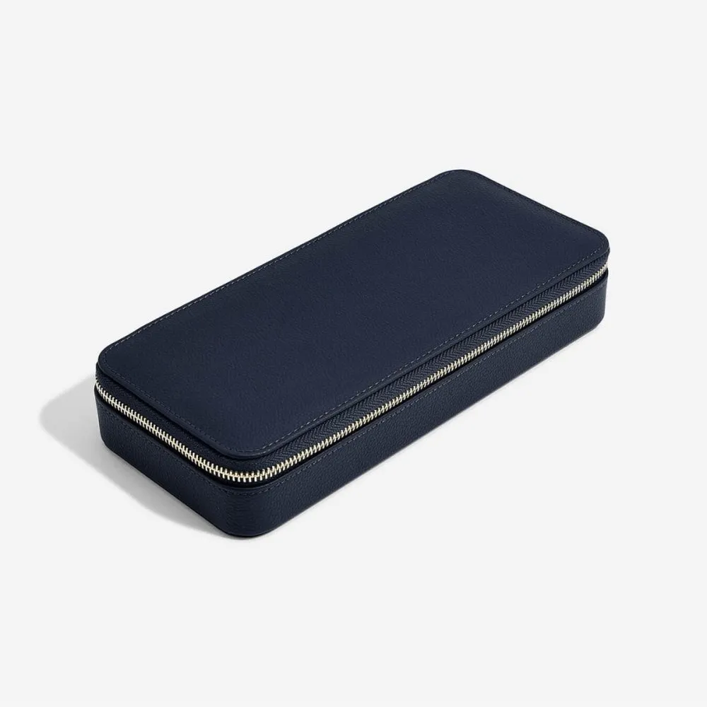 Sleek Necklace Jewellery Box, Zipped - Pebble Navy - 76147
