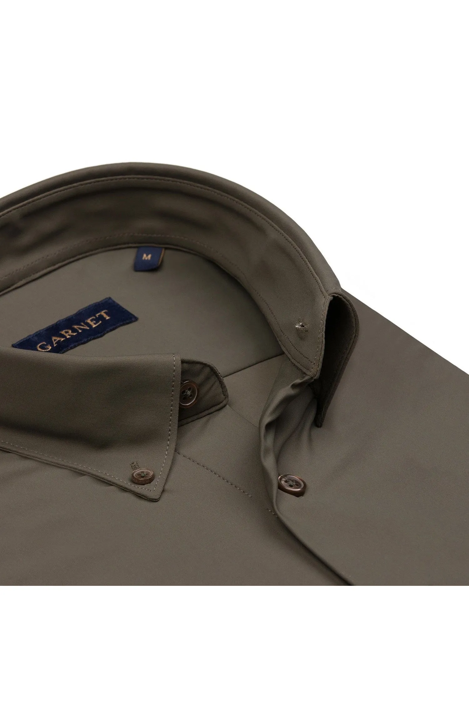 Solid 4 Way Stretch Shirt in Forest Green