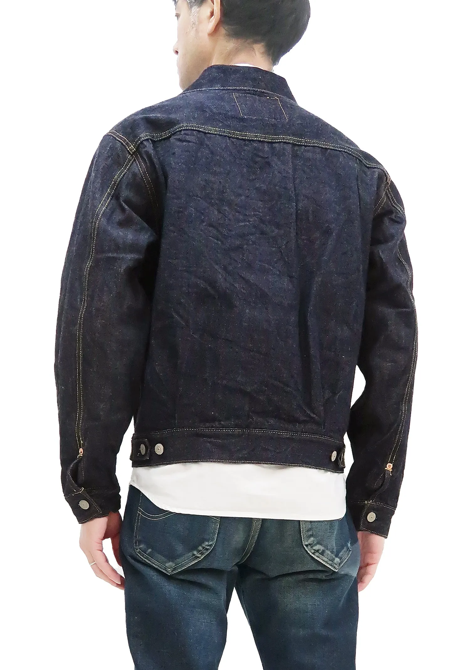 Sugar Cane Blanket Lined Denim Jacket Men's Reissue 1953 Type 2 Trucker Jean Jacket SC15210 421 One Wash Deep Indigo