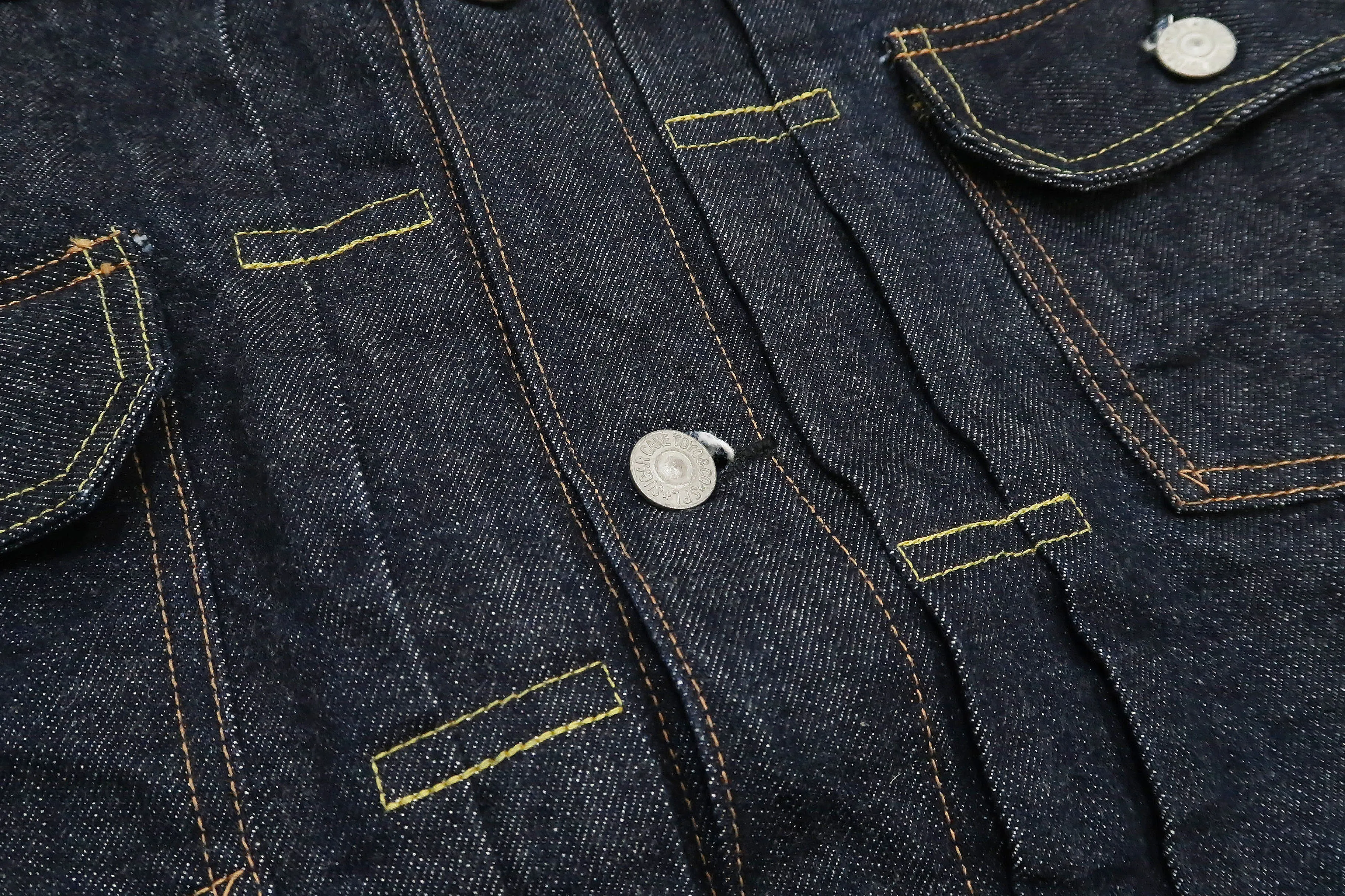 Sugar Cane Blanket Lined Denim Jacket Men's Reissue 1953 Type 2 Trucker Jean Jacket SC15210 421 One Wash Deep Indigo