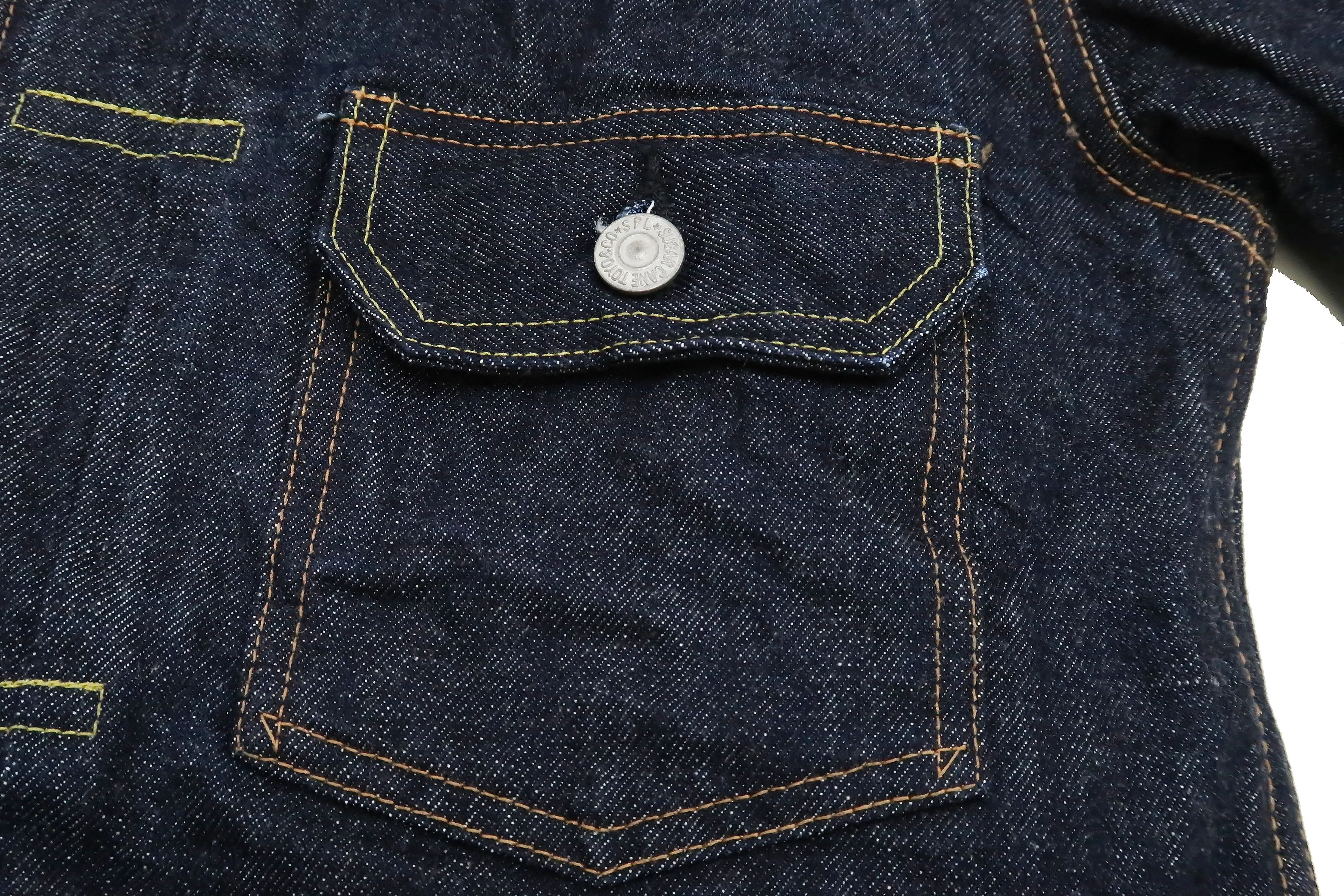 Sugar Cane Blanket Lined Denim Jacket Men's Reissue 1953 Type 2 Trucker Jean Jacket SC15210 421 One Wash Deep Indigo