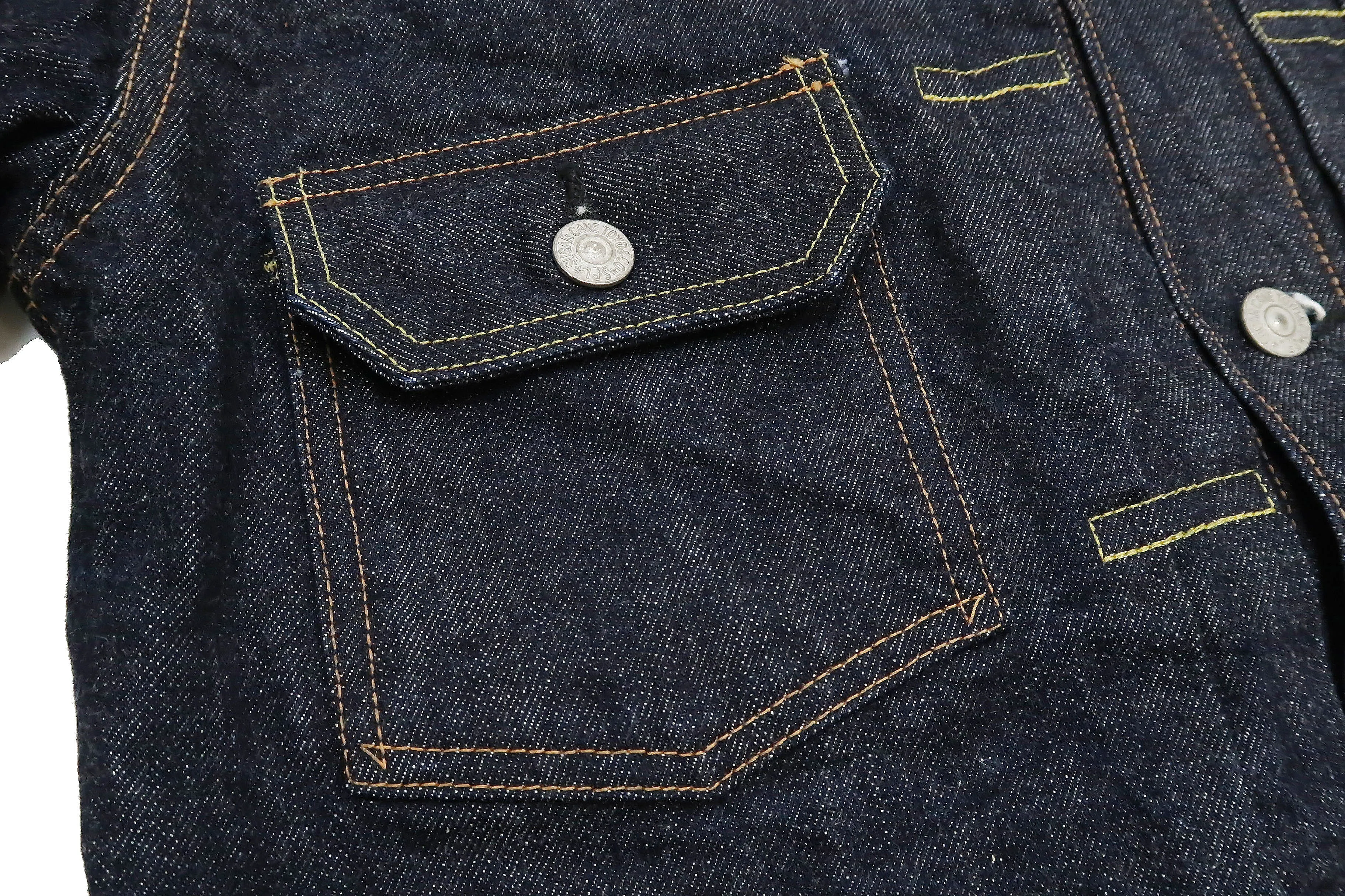 Sugar Cane Blanket Lined Denim Jacket Men's Reissue 1953 Type 2 Trucker Jean Jacket SC15210 421 One Wash Deep Indigo