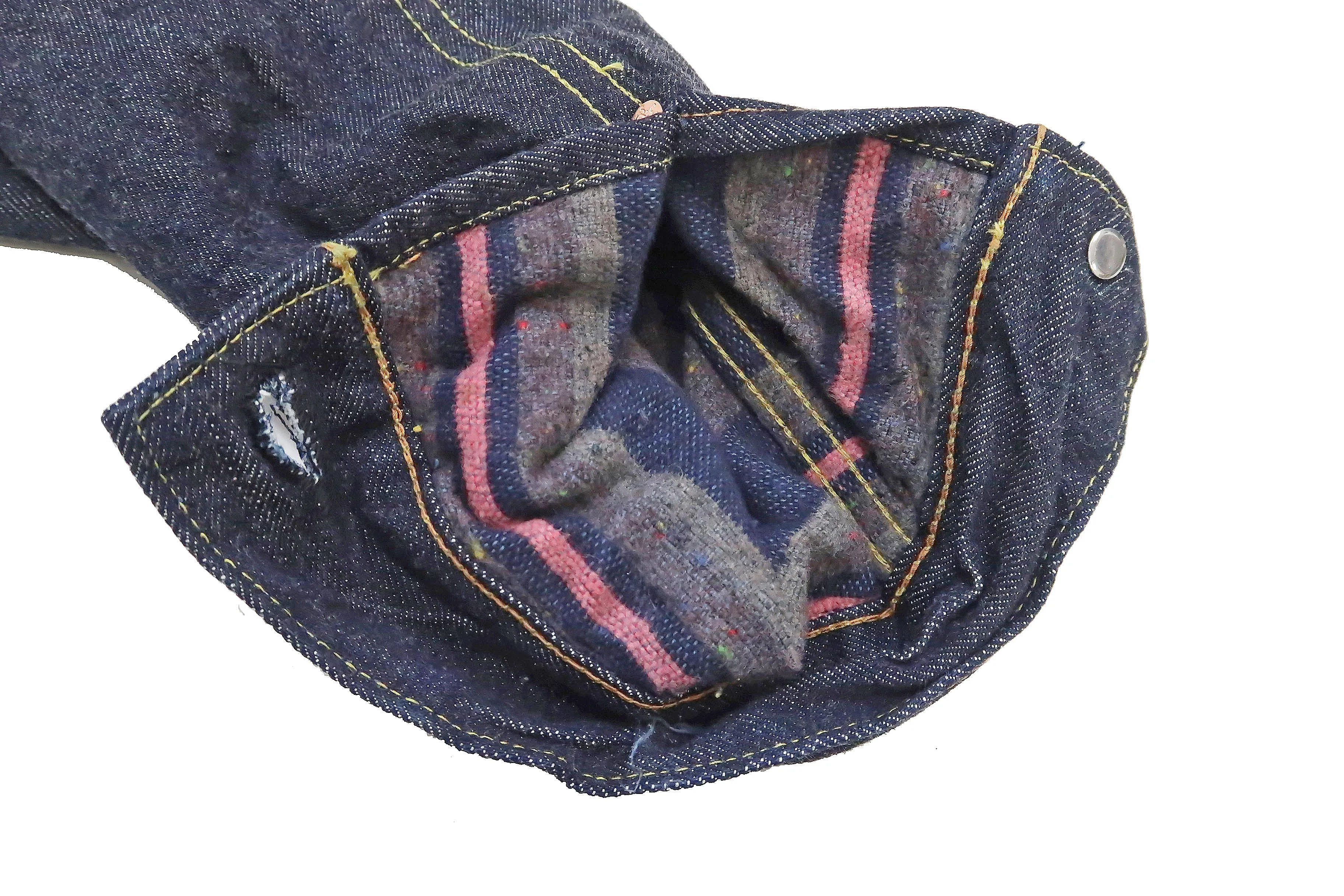 Sugar Cane Blanket Lined Denim Jacket Men's Reissue 1953 Type 2 Trucker Jean Jacket SC15210 421 One Wash Deep Indigo
