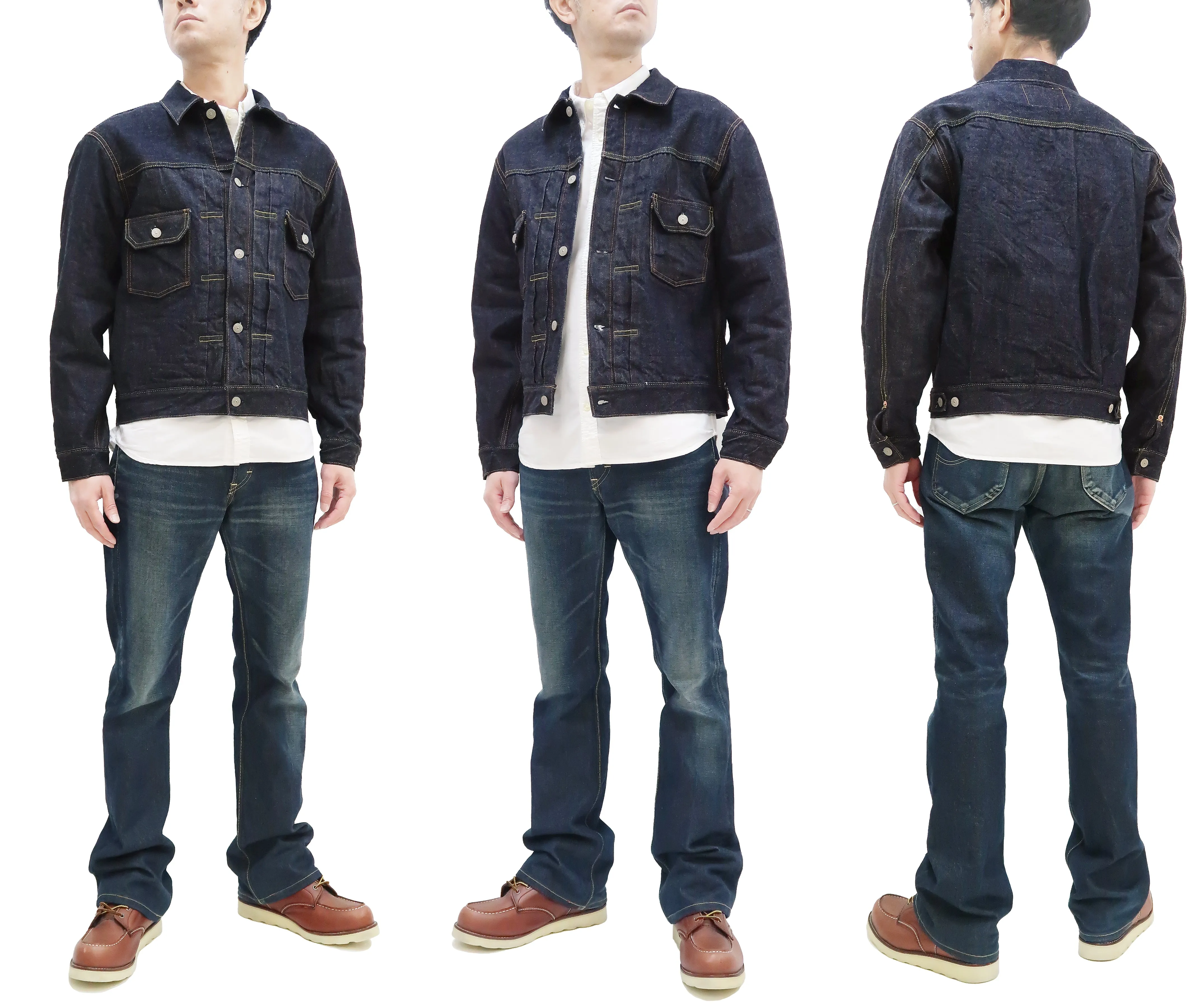 Sugar Cane Blanket Lined Denim Jacket Men's Reissue 1953 Type 2 Trucker Jean Jacket SC15210 421 One Wash Deep Indigo