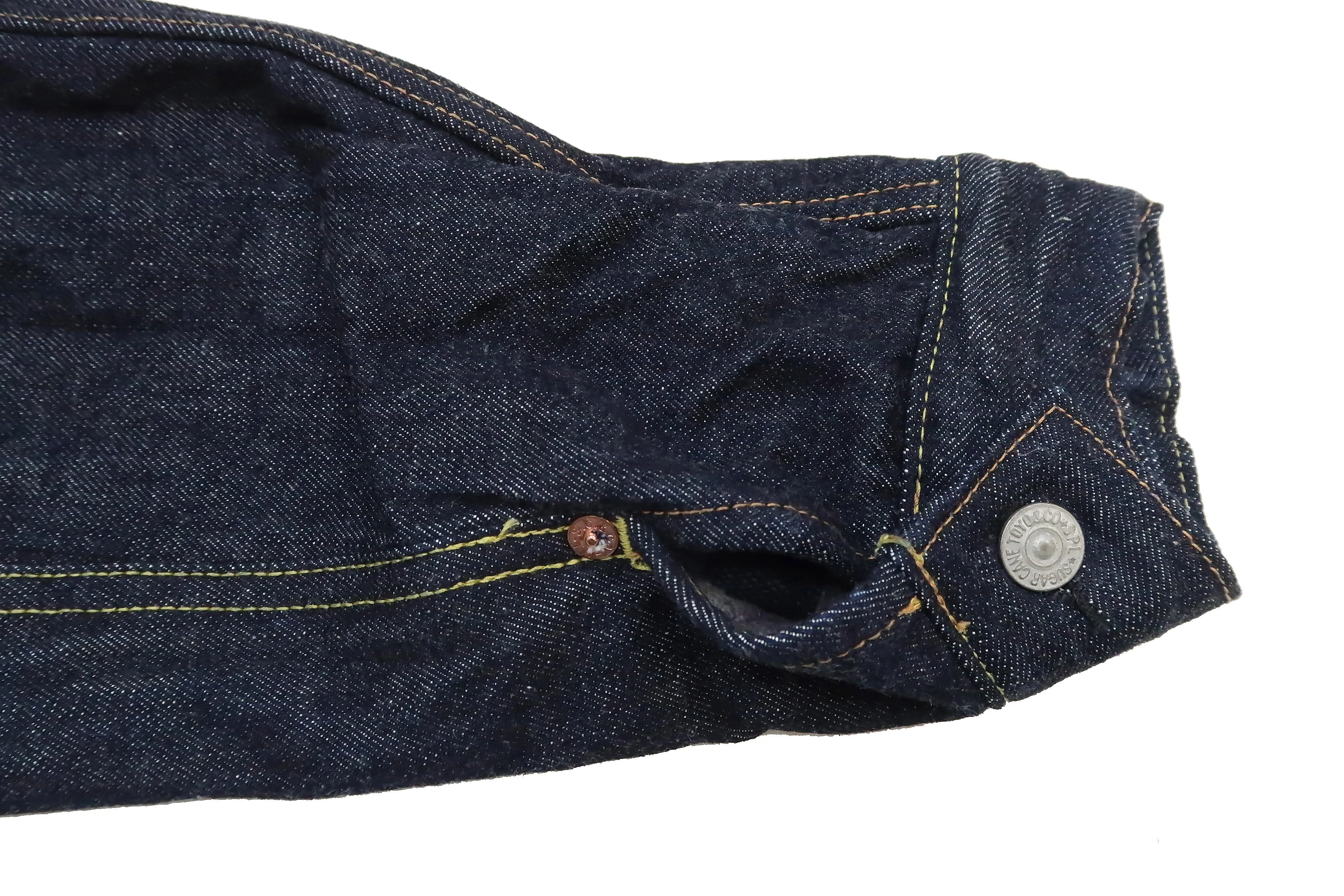 Sugar Cane Blanket Lined Denim Jacket Men's Reissue 1953 Type 2 Trucker Jean Jacket SC15210 421 One Wash Deep Indigo