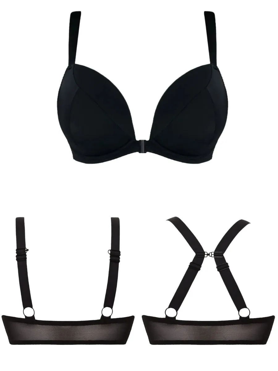 Superplunge Kiss Plunge Bra - Black