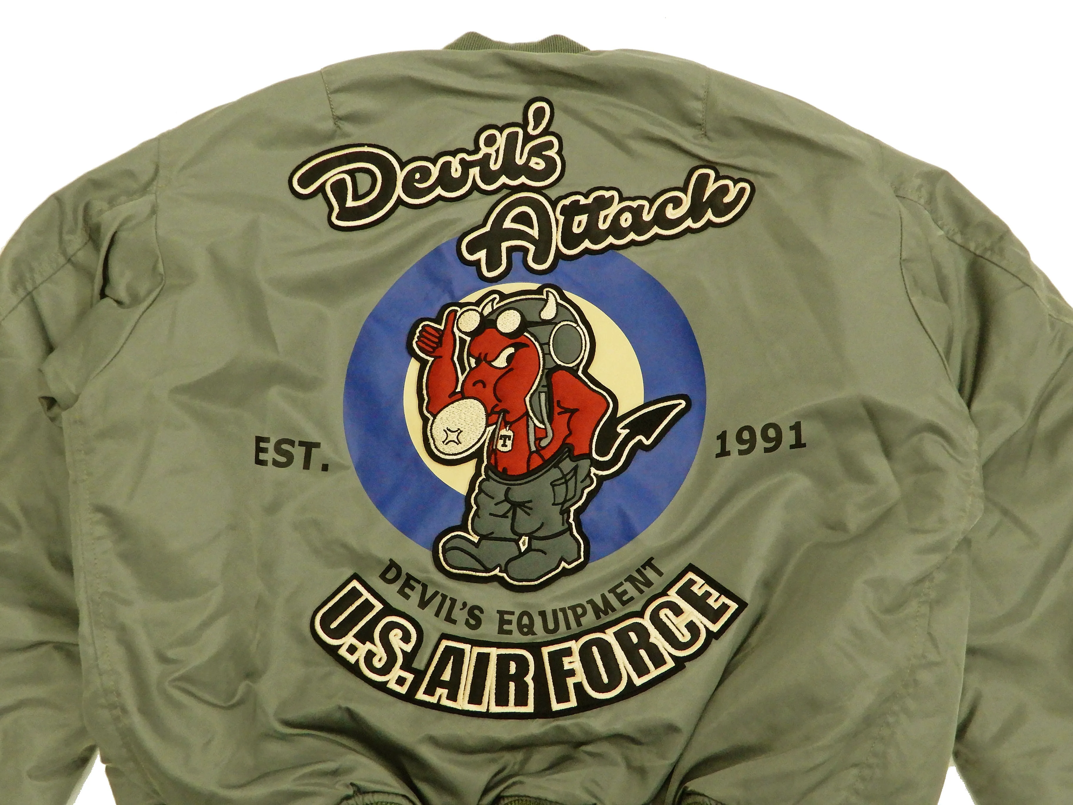 Tedman MA-1 Flight Jacket Men's Custom MA1 Bomber with Patches Printed TMA-550 Gray