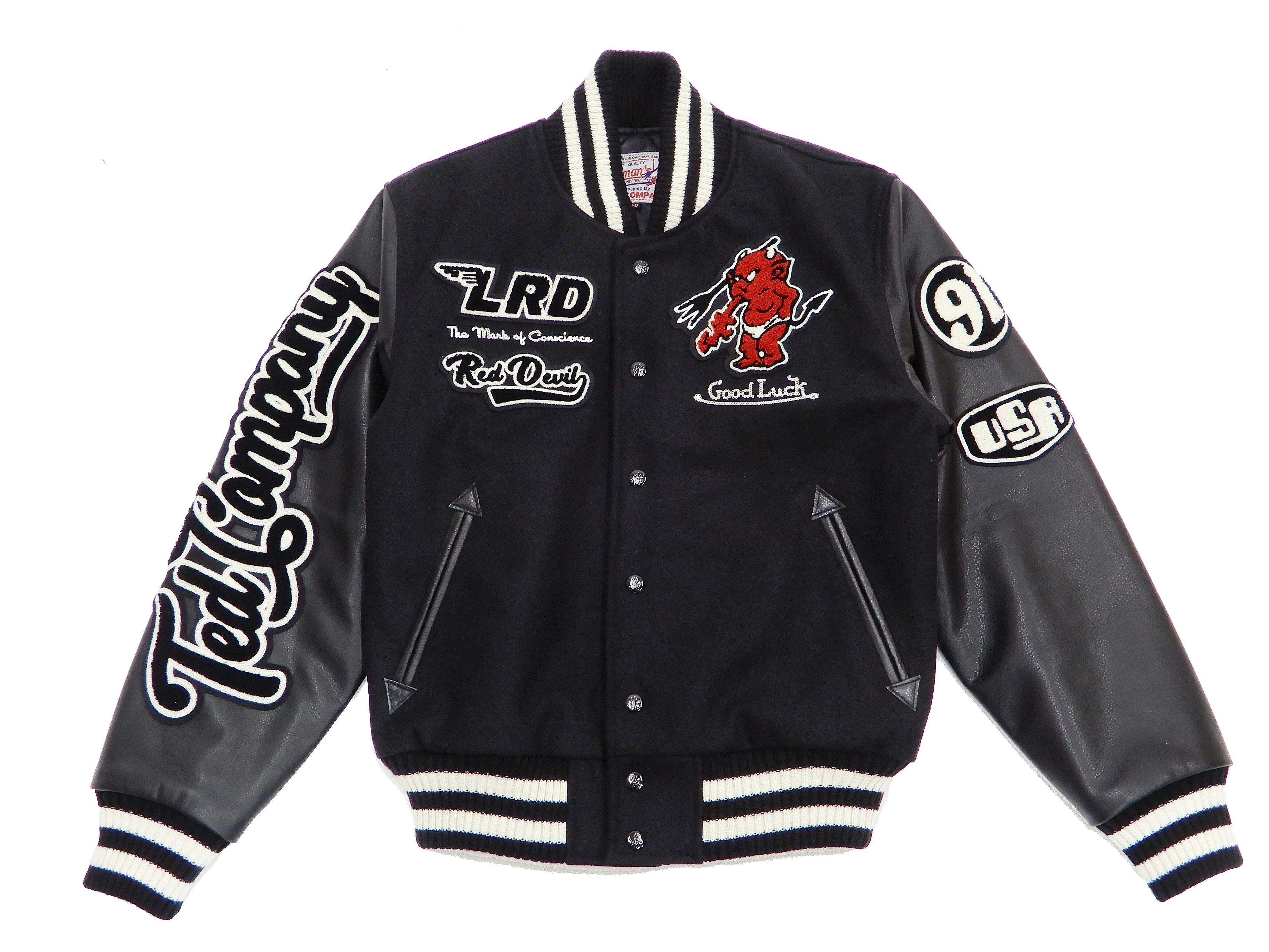 Tedman Varsity Jacket Men's Letterman Jacket Custom Award Jacket TDJ-22000 Black