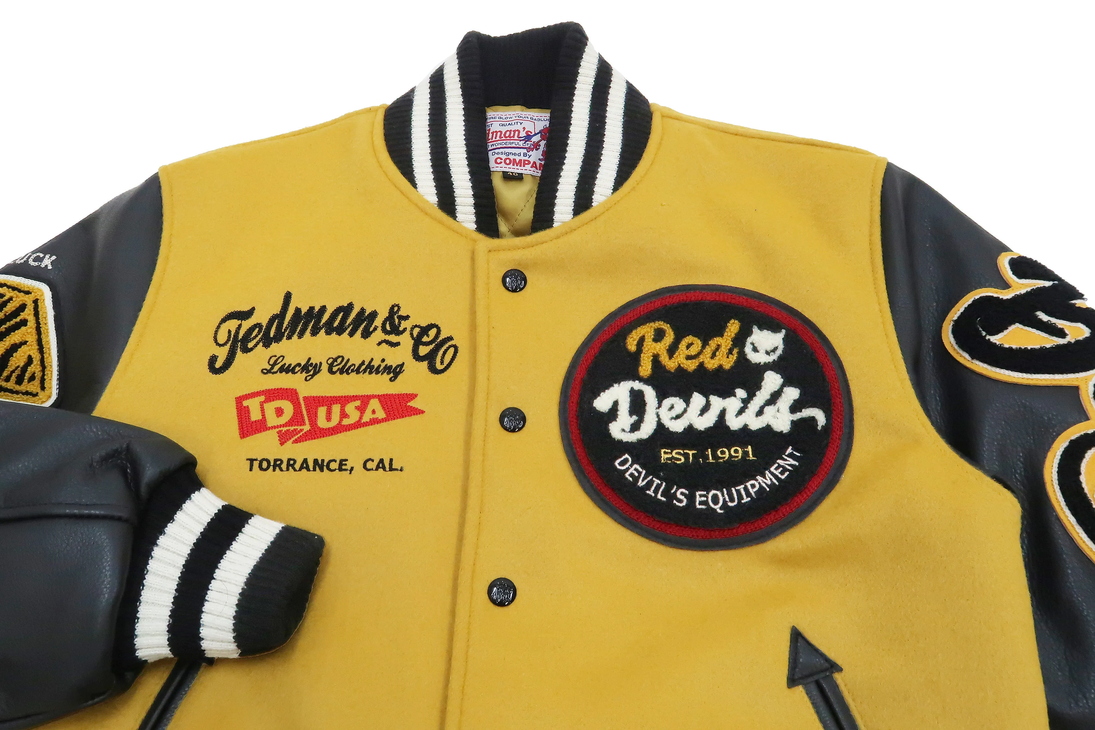 Tedman Varsity Jacket Men's Letterman Jacket Custom Award Jacket TDJ-23000 Mustard/Black