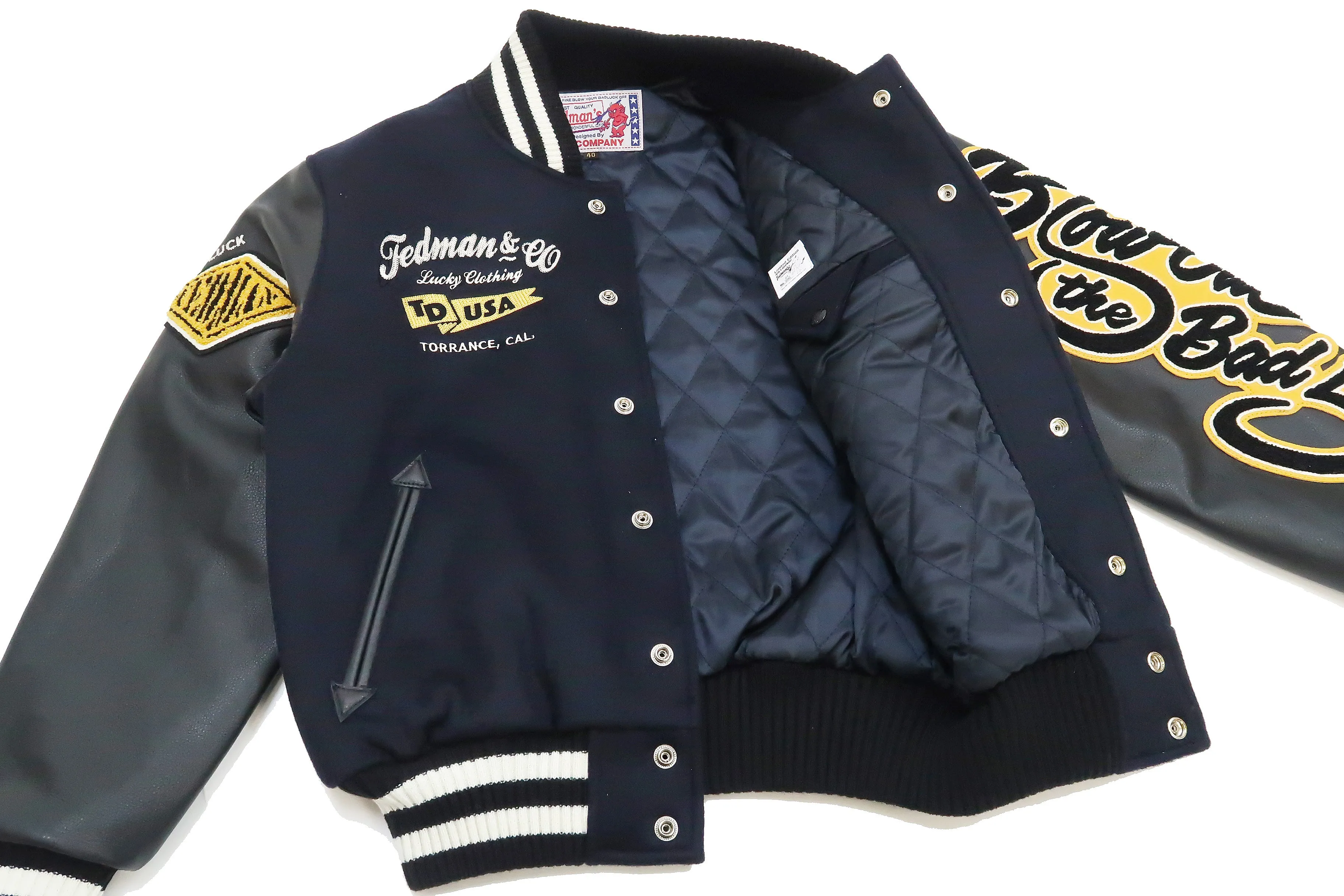 Tedman Varsity Jacket Men's Letterman Jacket Custom Award Jacket TDJ-23000 Navy-Blue/Black