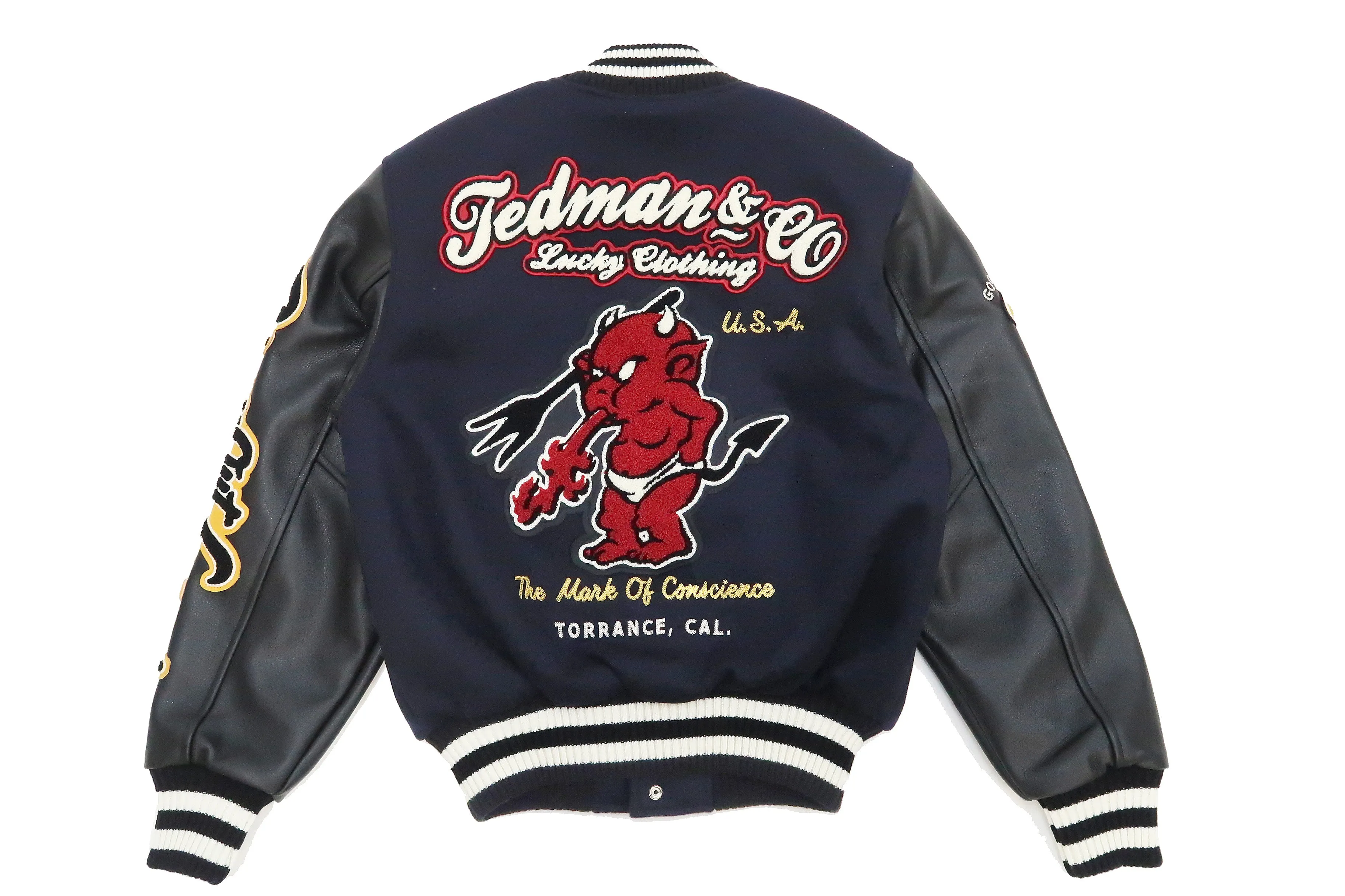 Tedman Varsity Jacket Men's Letterman Jacket Custom Award Jacket TDJ-23000 Navy-Blue/Black
