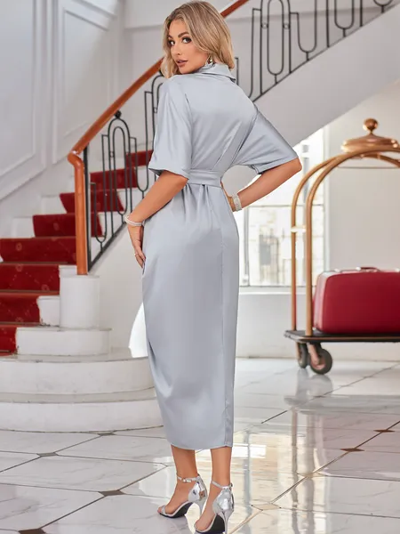 TEEK - Tantalize Tie Waist Shirt Dress