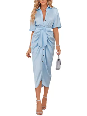 TEEK - Tantalize Tie Waist Shirt Dress
