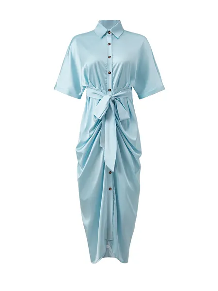 TEEK - Tantalize Tie Waist Shirt Dress