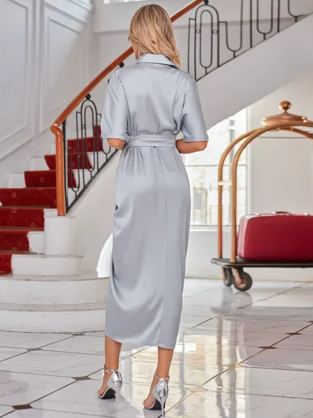 TEEK - Tantalize Tie Waist Shirt Dress