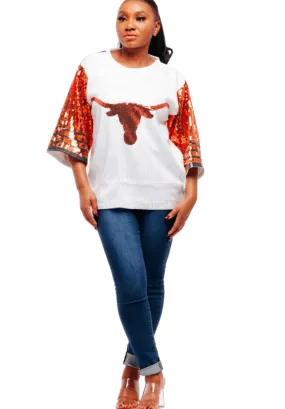 Texas College Sequin Shirt